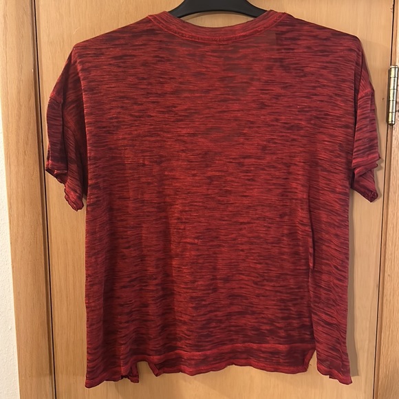 We the Free Free People Women’s Short Sleeve Burnout Tee T-Shirt Red Size XS - Picture 7 of 7